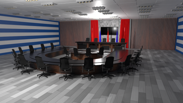 United Nations Security Council conference room 3Dモデル .c4d .max .obj .3ds .fbx .stl .blend 