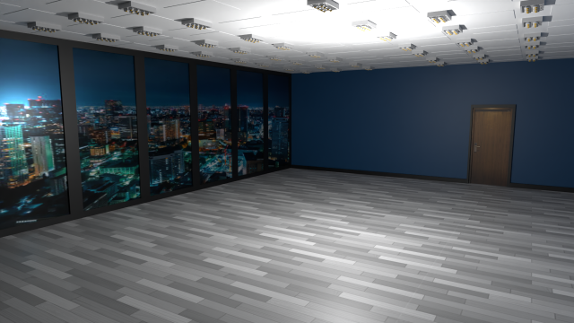 Empty room with night city 3D 모델 .c4d .max .obj .3ds .fbx .stl .blend 