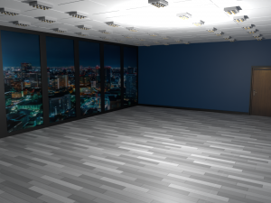 Empty room with night city 3D 模型