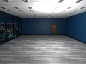Empty room with night city 3D Model