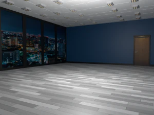 Empty room with night city 3D Model