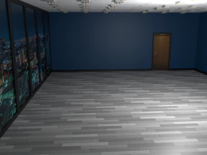 Empty room with night city 3D Model