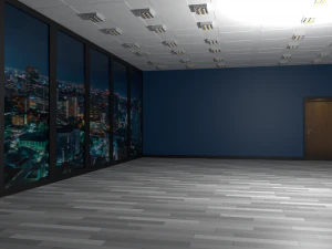 Empty room with night city 3D Model