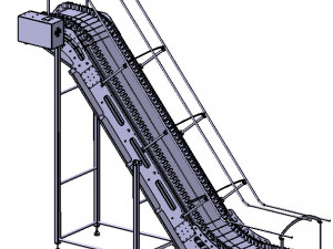 Bucket Conveyor Belt 3D Model