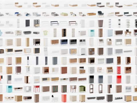 MEGA PACK - 1000 Models furniture 3D Модель