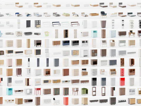 MEGA PACK - 1000 Models furniture 3D Model