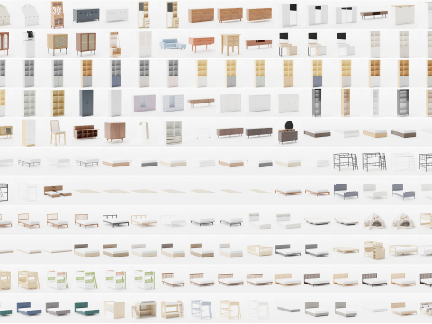 MEGA PACK - 1000 Models furniture 3D Модель