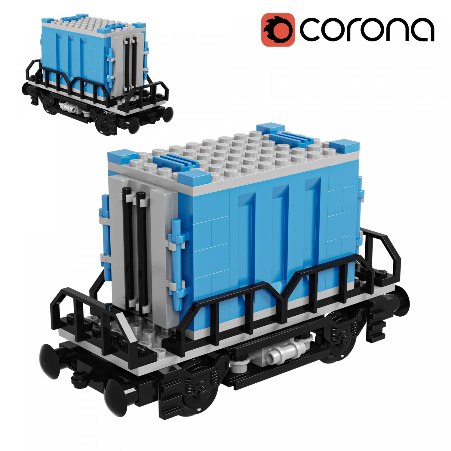 Contenitore Lego del treno Modello 3D .c4d .max .obj .3ds .fbx .stl .blend 