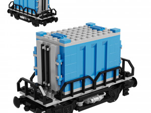 Train Lego Container Modelo 3D