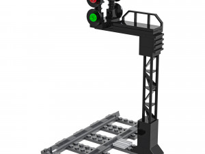 Lego train construction traffic lights 3D Модель