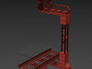 Lego train construction traffic lights 3D Модель