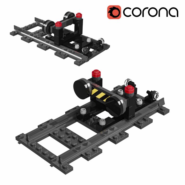 Train Lego Construction Stoping Model 3D .c4d .max .obj .3ds .fbx .stl .blend 