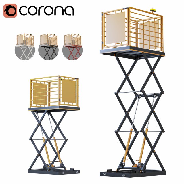 Hydraulic lift 3D 모델 .c4d .max .obj .3ds .fbx .stl .blend 