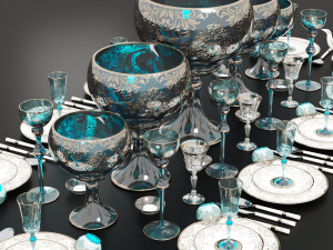 Decorative Set Service 2023 Modello 3D