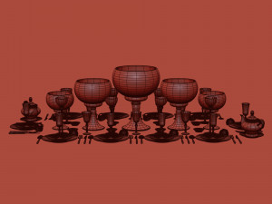 Decorative Set Service 2023 Modello 3D