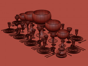 Decorative Set Service 2023 Modello 3D