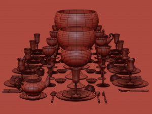 Decorative Set Service 2023 Modello 3D