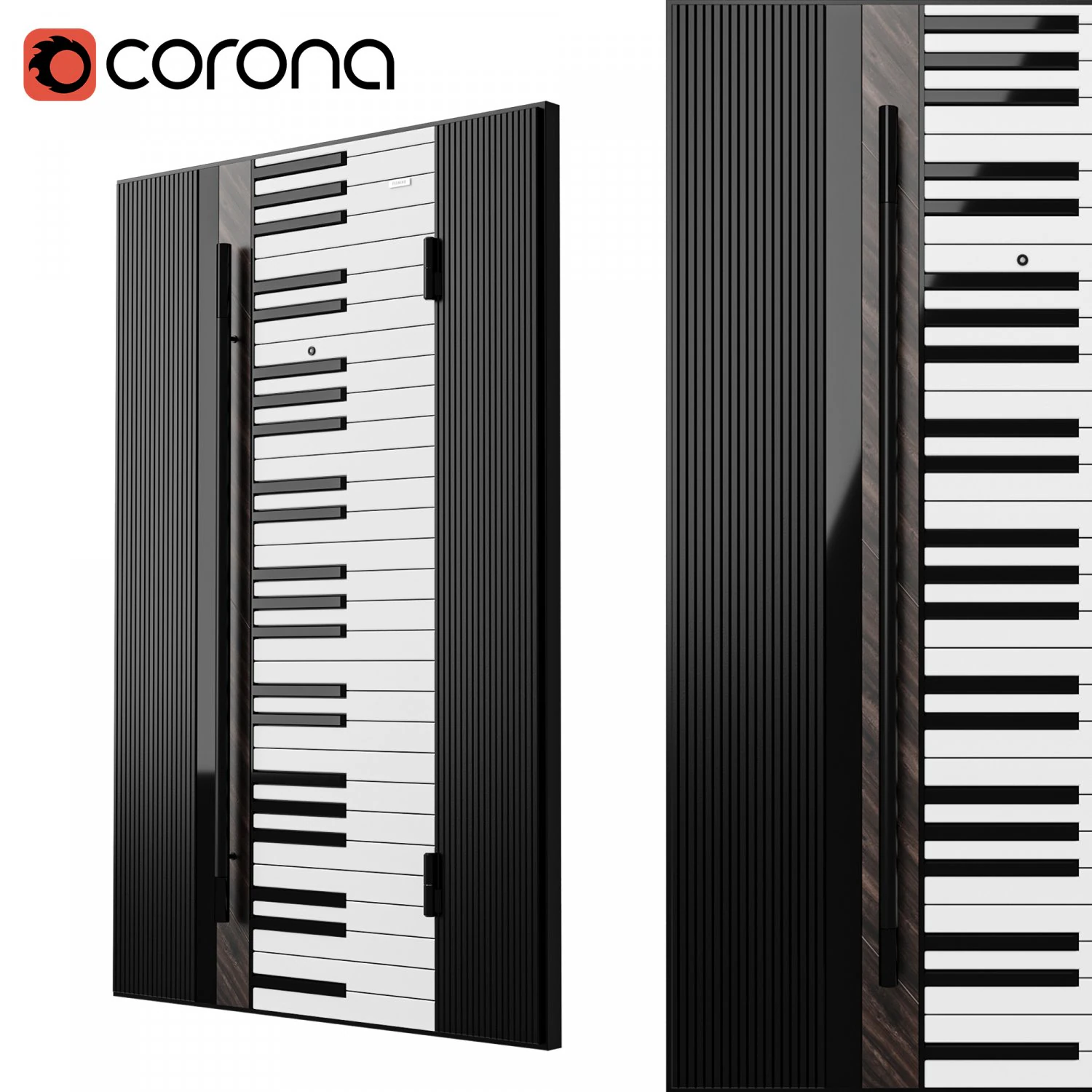 Kapı Pianino 3D Model .c4d .max .obj .3ds .fbx .stl .blend 