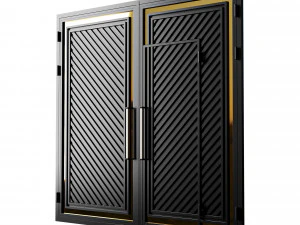 Port&atilde;o preto loft premium 01 Modelo 3D