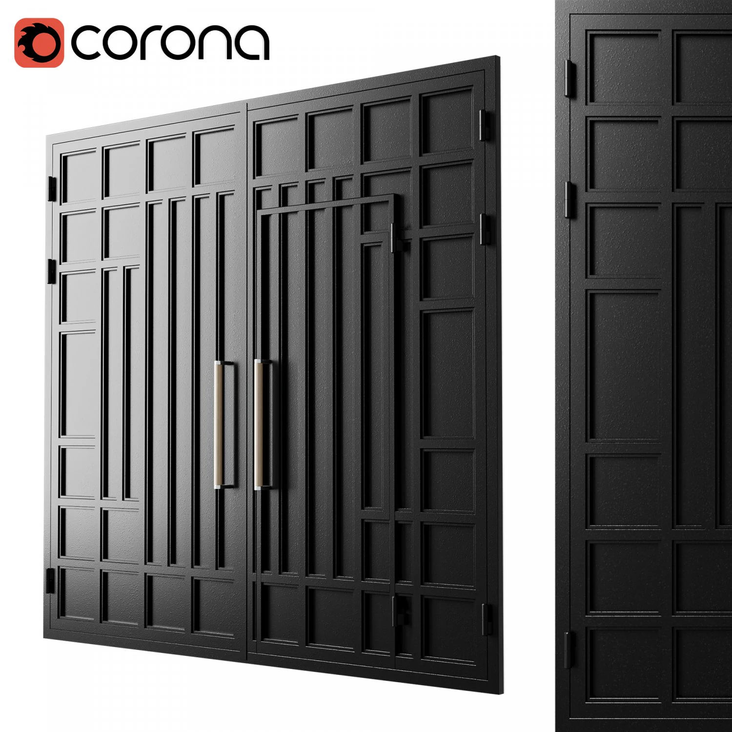 Gate black hi tech 3D Model .c4d .max .obj .3ds .fbx .stl .blend 