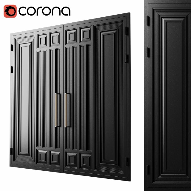 Gate black loft 01 3D Model .c4d .max .obj .3ds .fbx .stl .blend 