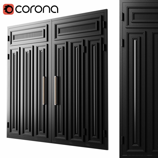 Gate black loft 02 3D Model .c4d .max .obj .3ds .fbx .stl .blend 