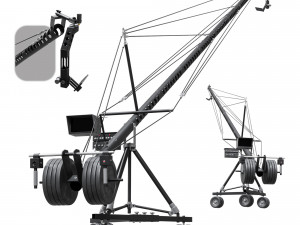 Cinema Crane Camera Silver 3D Model