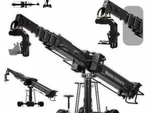 C&aacute;mara gr&uacute;a de cine negra. Modelo 3D