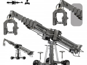 Movie crane camera silver 3D Model