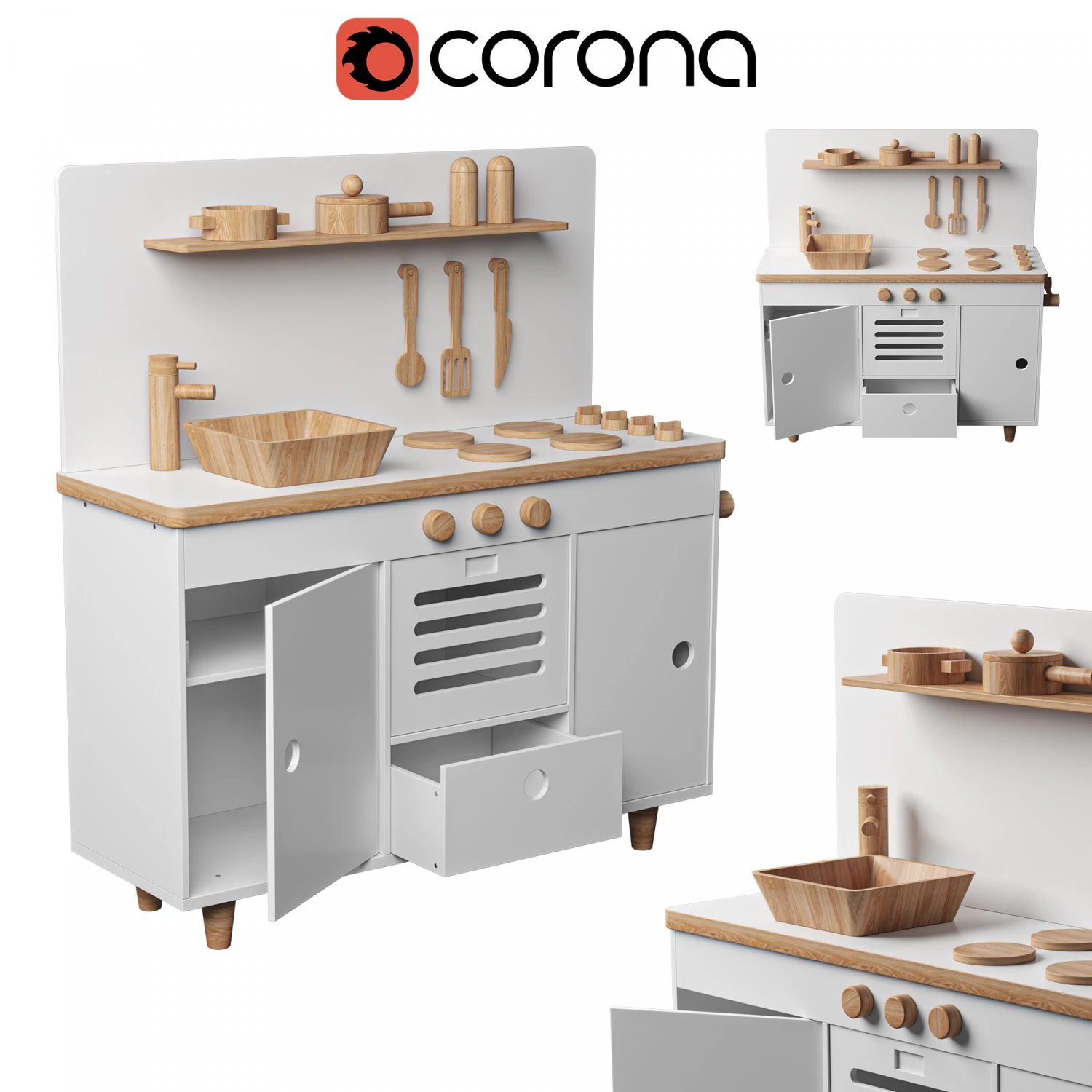 A cozinha lúdica Modelo 3D .c4d .max .obj .3ds .fbx .stl .blend