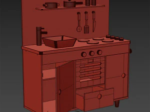 A cozinha l&uacute;dica Modelo 3D