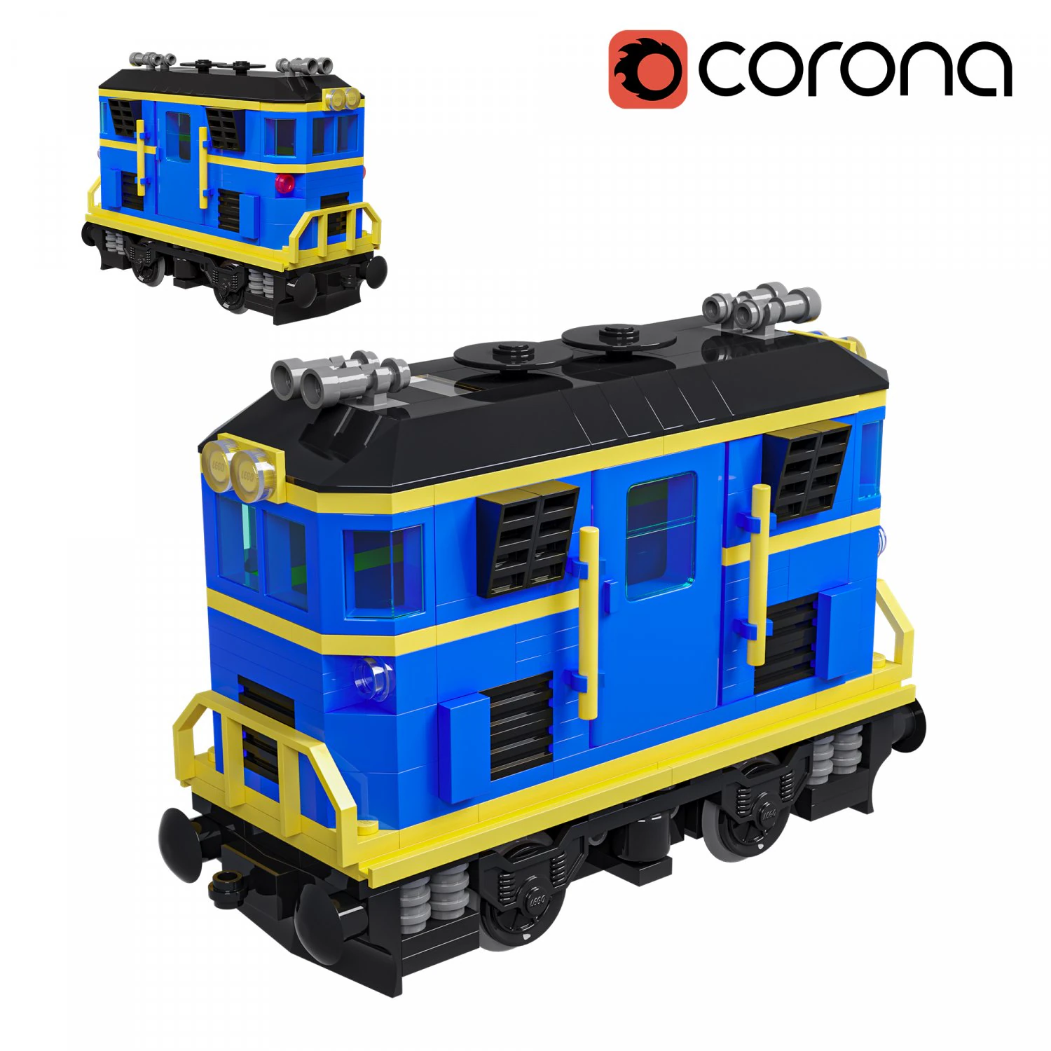 Train Mini Diesel-Electric Extinguisher Class C 3D Model .c4d .max .obj .3ds .fbx .stl .blend 