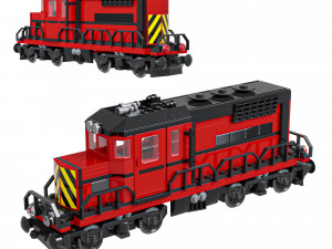 Train Lego Locomotive red Modelo 3D