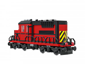 Train Lego Locomotive red 3D Model