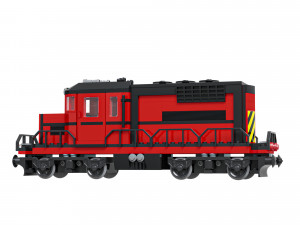 Train Lego Locomotive red 3D Model