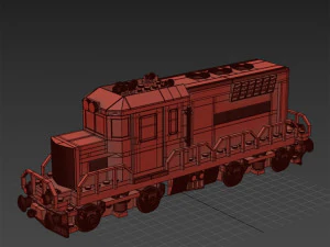 Train Lego Locomotive red 3D Model
