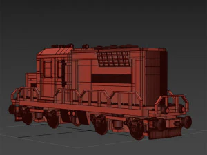 Train Lego Locomotive red 3D Model
