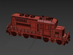 Train Lego Locomotive red 3D Model