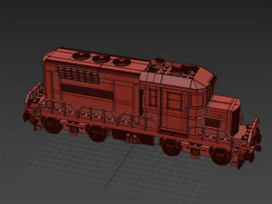 Train Lego Locomotive red 3D Model