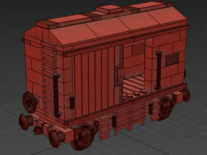 Lego Small Freight Wagon 3D Model