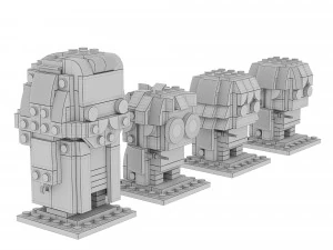 Lego Hagrid Garri Germiona Ron 3D Model