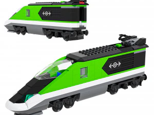 Trem de passageiros Lego Express Modelo 3D