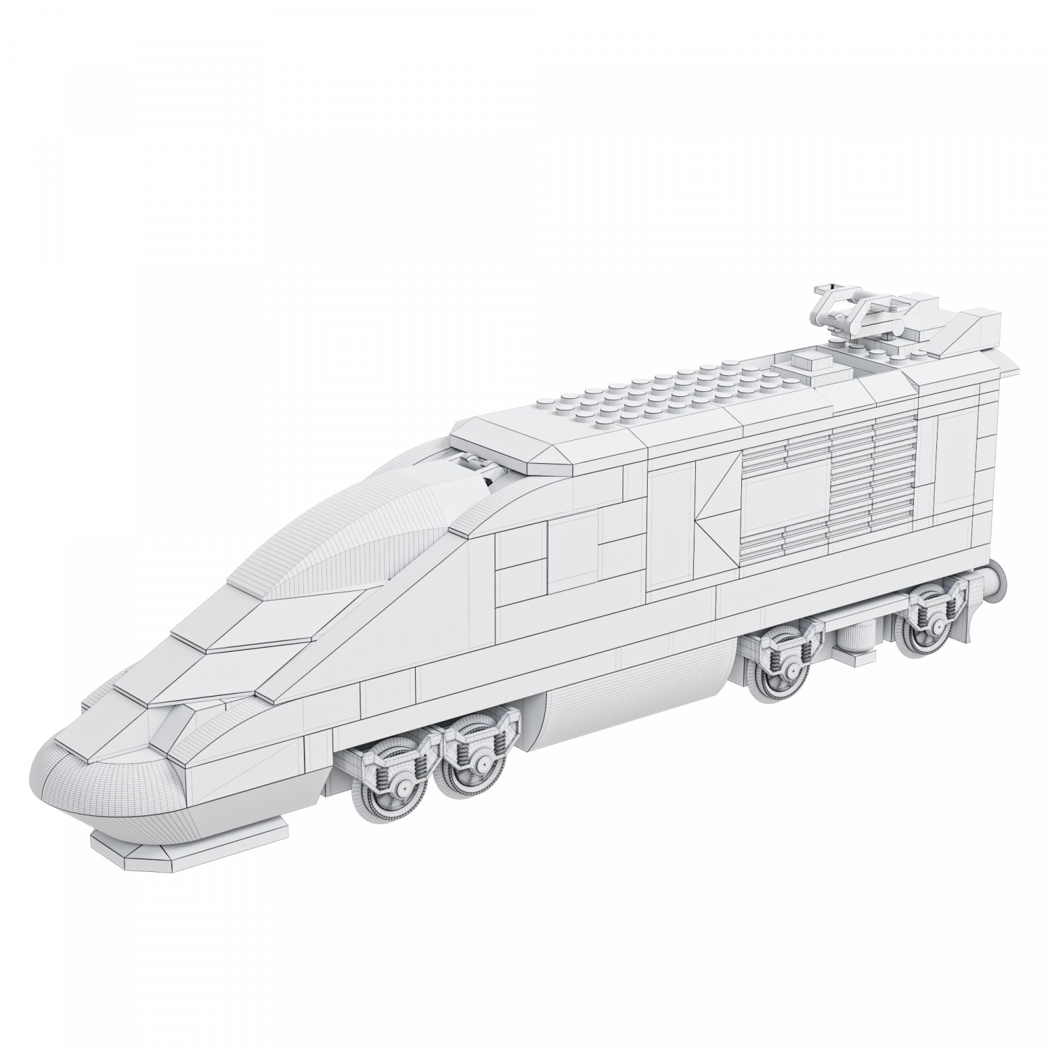 LEGO TGV construction details of custom high speed train model 