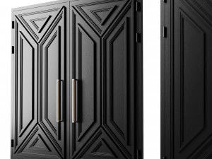 Puerta loft negra 07 Modelo 3D