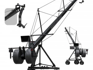 C&aacute;mara gr&uacute;a cinematogr&aacute;fica negra. Modelo 3D