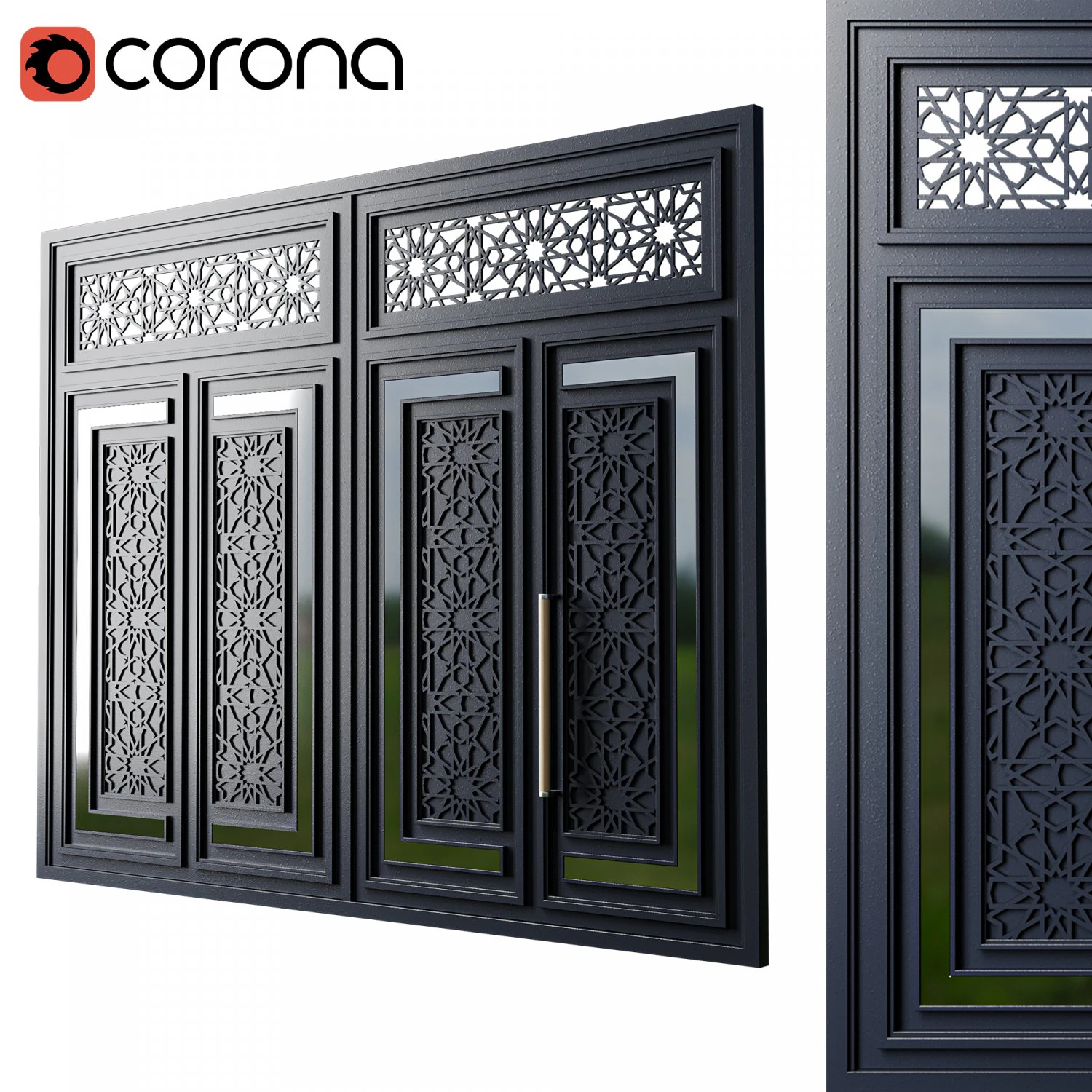 Port&atilde;o preto loft 012 Modelo 3D .c4d .max .obj .3ds .fbx .stl .blend 