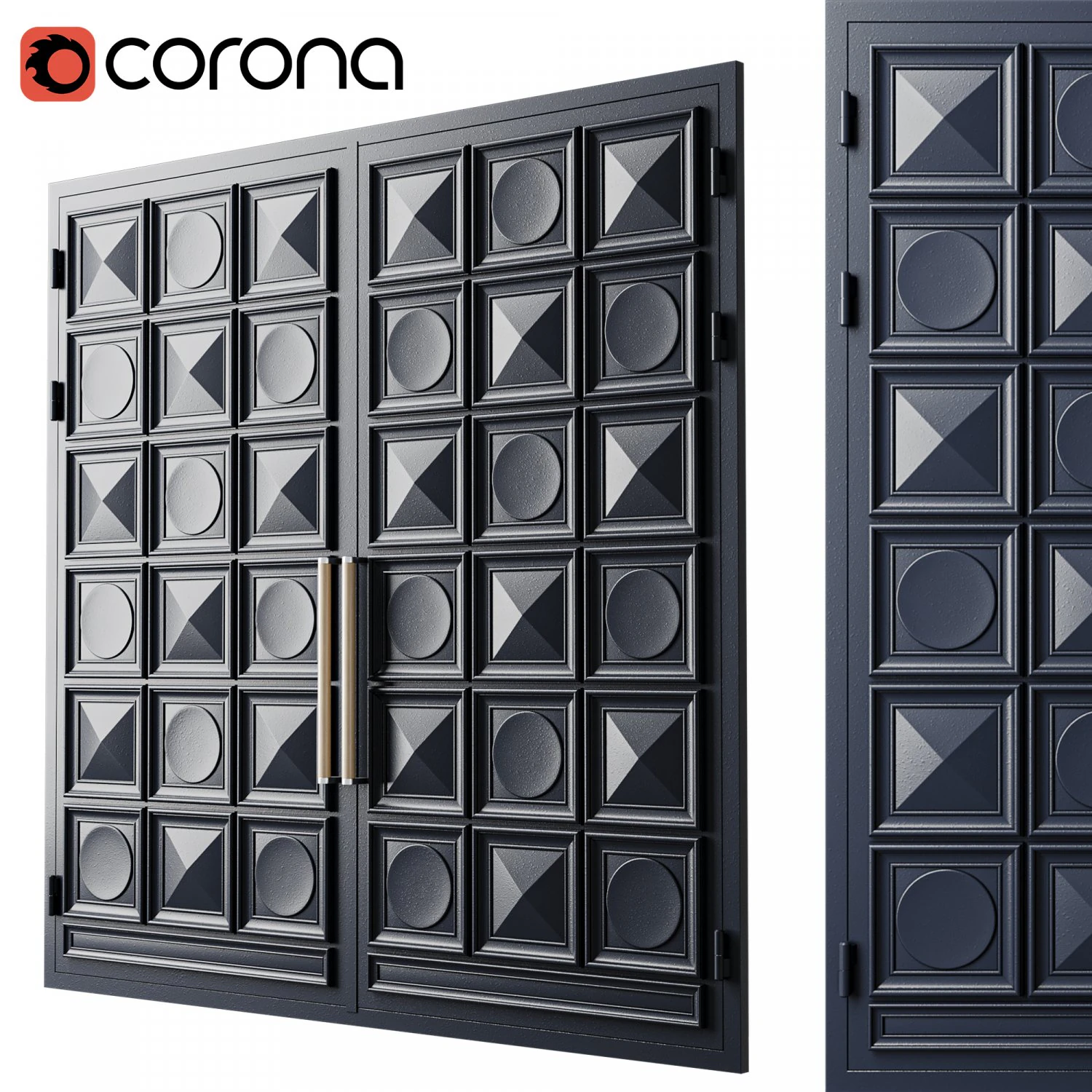 Port&atilde;o preto loft 013 Modelo 3D .c4d .max .obj .3ds .fbx .stl .blend 