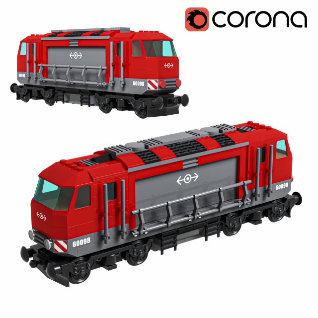 60098 Heavy Train 3D Model .c4d .max .obj .3ds .fbx .stl .blend 