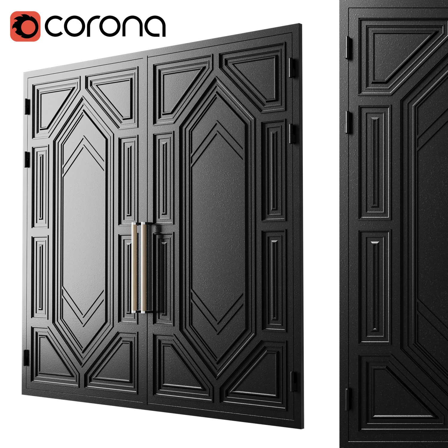 Port&atilde;o loft preto 016 Modelo 3D .c4d .max .obj .3ds .fbx .stl .blend 