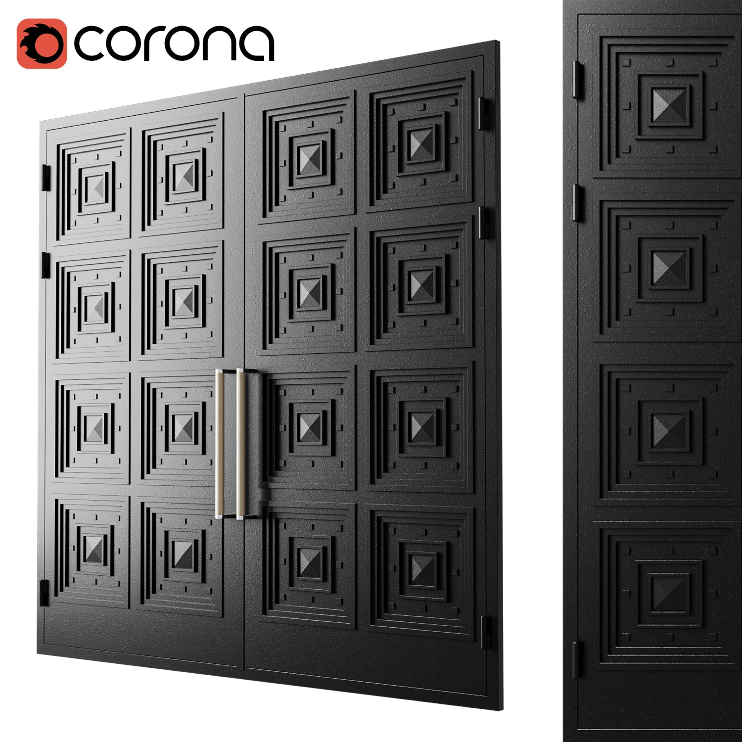 Gate black loft 017 3D Model .c4d .max .obj .3ds .fbx .stl .blend